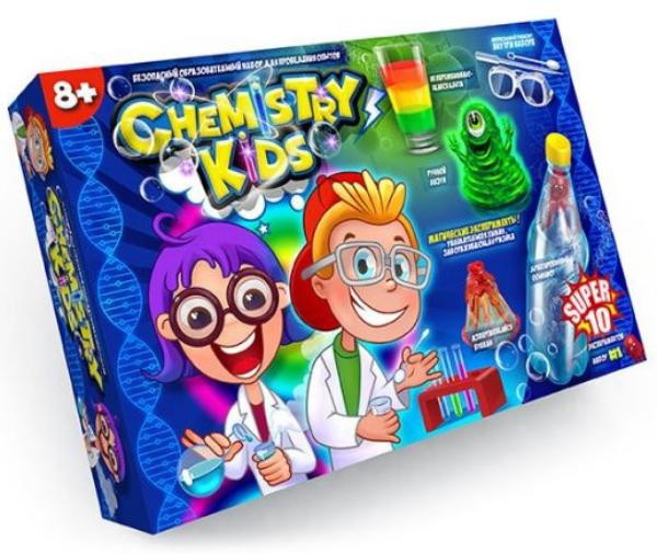 Детский набор для опытов Данко-Тойс 10 Магических экспериментов Chemistry Kids 323413