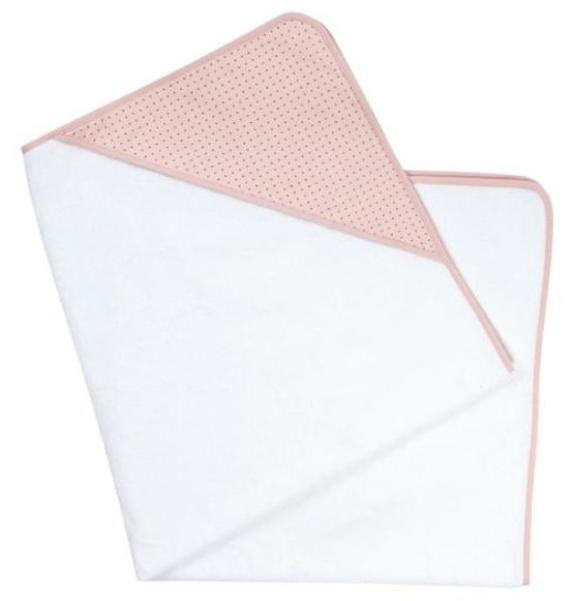 Детское полотенце Candide Ma Jolie Fleur белый с розовым капюшоном 100х100 см 184100