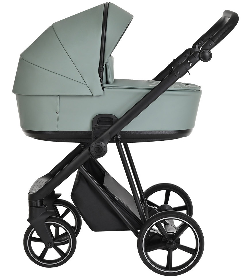 Детская коляска Roan Sol Кожа 2 в 1 RSL/2023 Misti Mint/Grey/руч. Серый