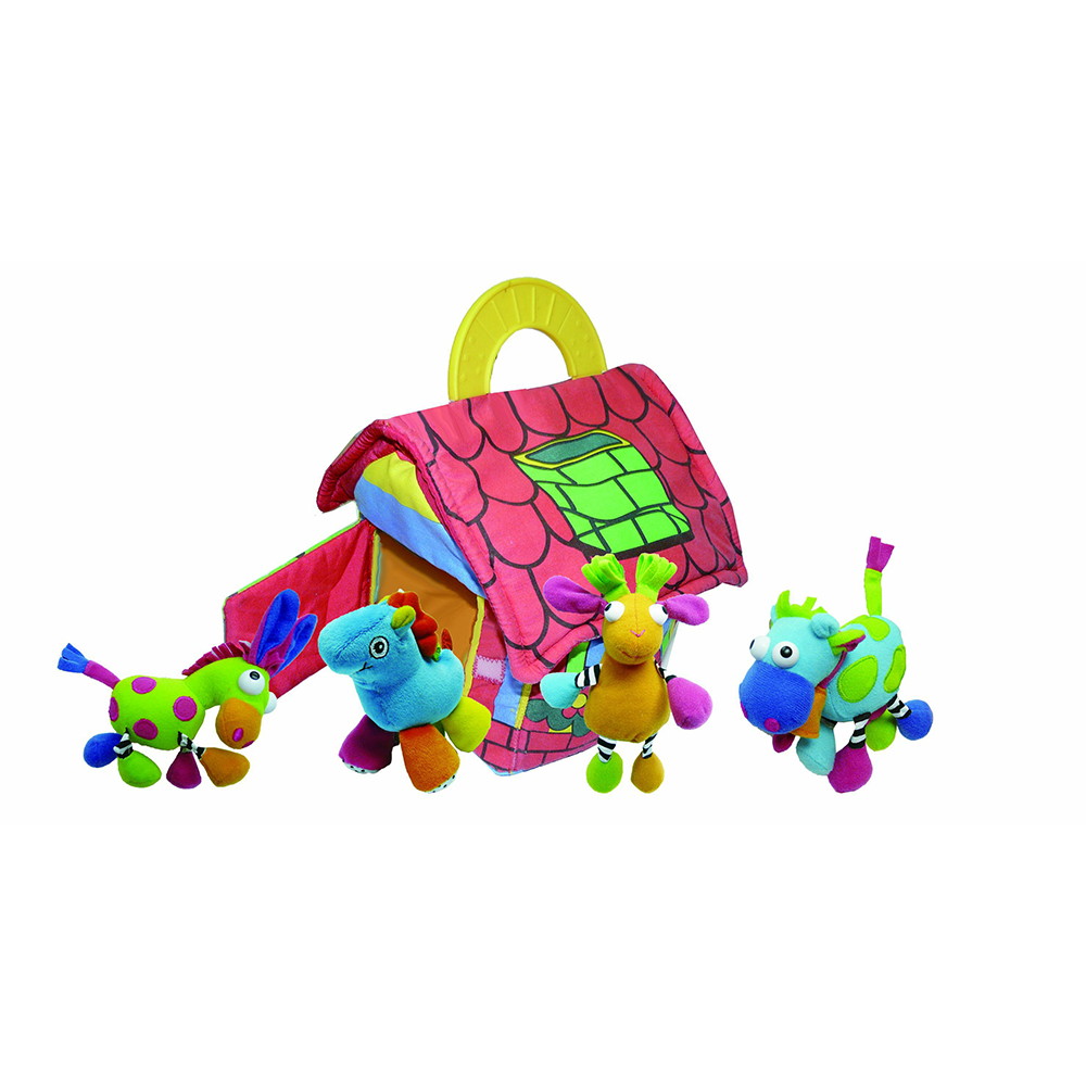 Развивающая игрушка-подвеска Biba Toys Фермерский дом с животными 4 штуки 62х46х24 см
