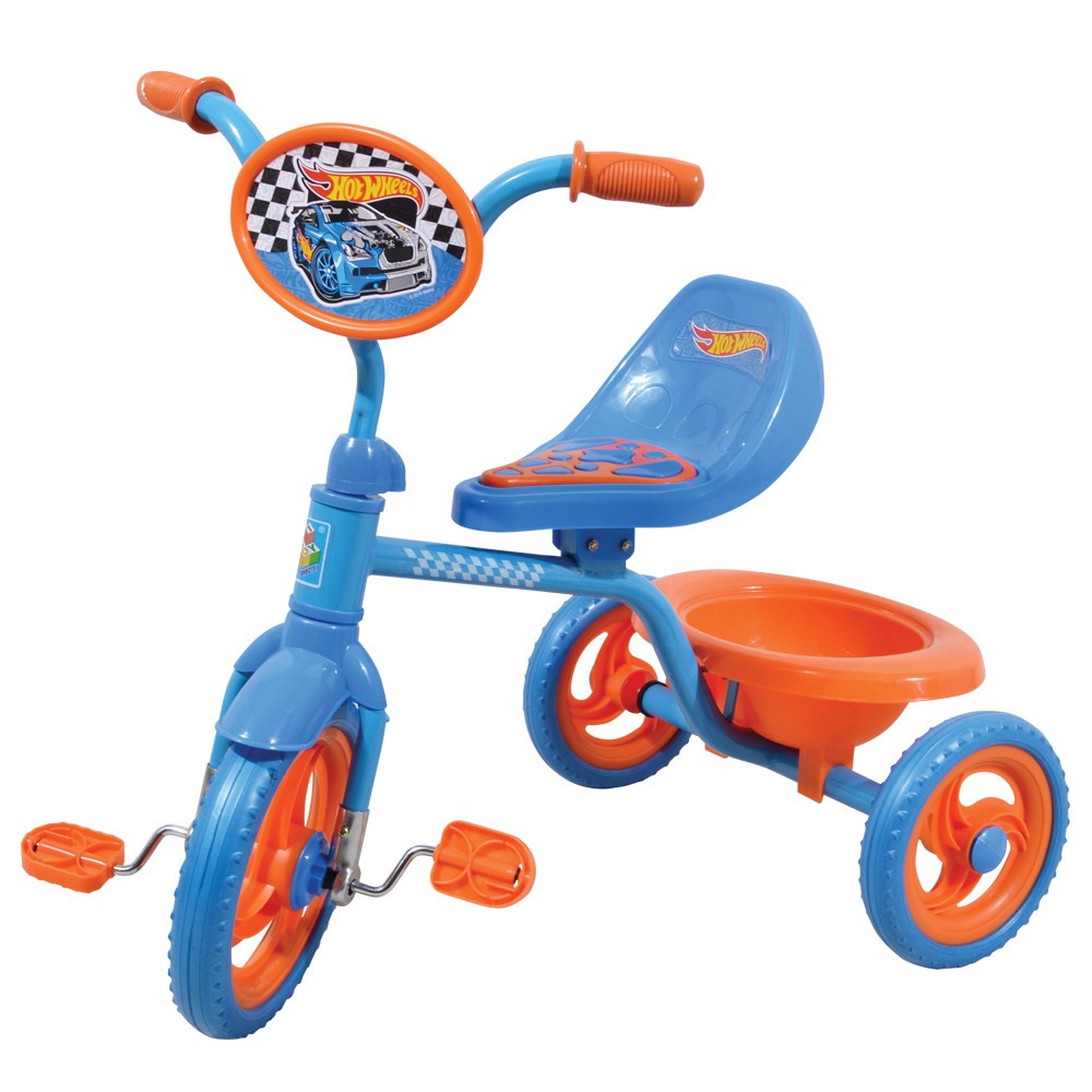 Детский велосипед 1toy Hot Wheels 3-хкол.пласт.кол.10"/8" Т57610