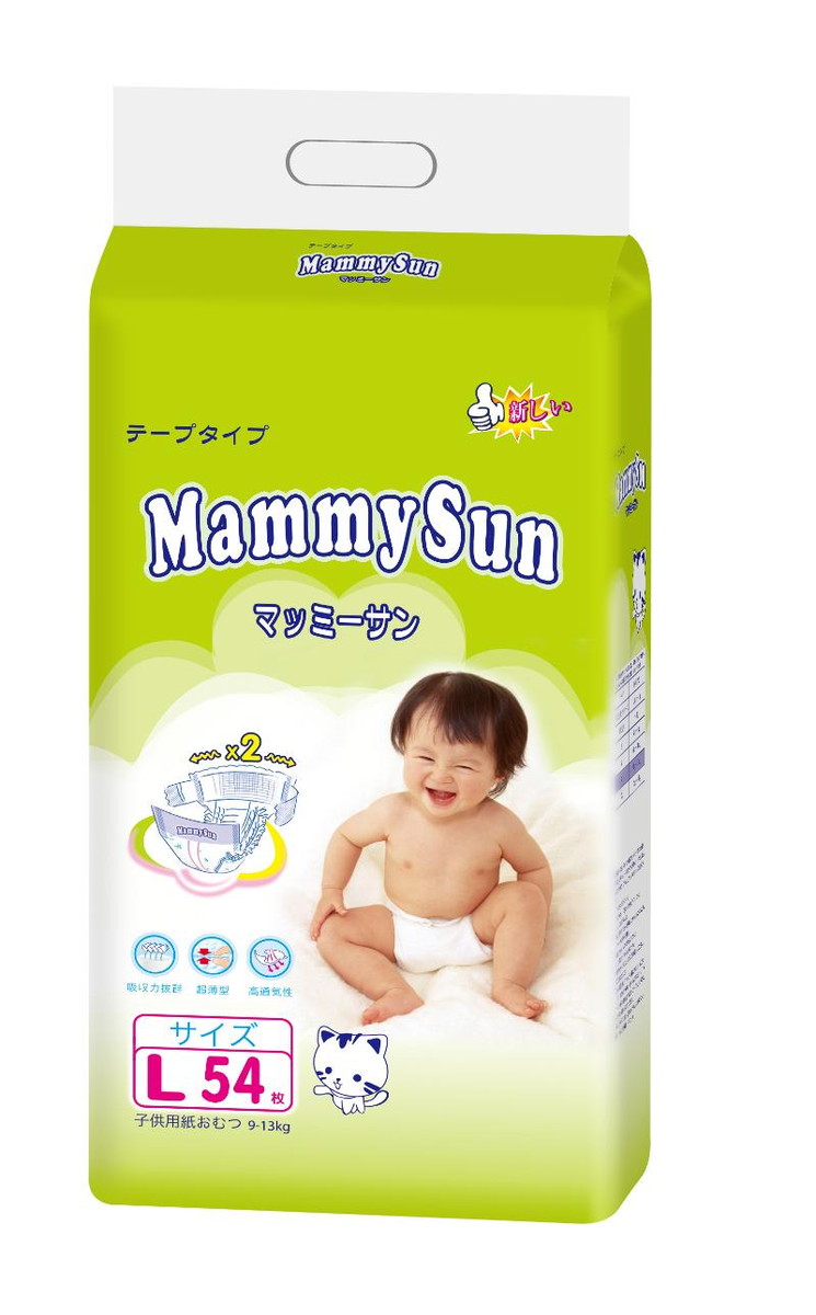 Подгузники MammySun L для детей 9-13 кг 54 шт