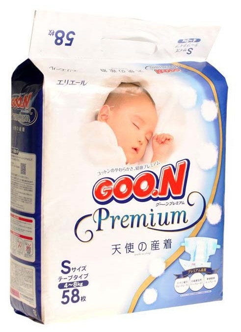Подгузники Goon Premium 4-8кг 58шт