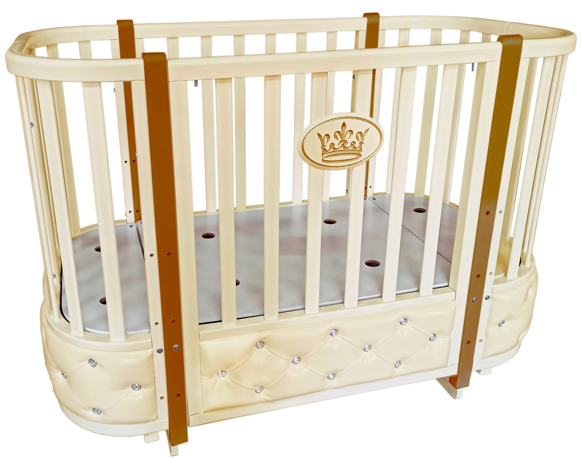 Детская кроватка Кедр Estelle Elegance 4 поперечный маятник слоновая кость/бук
