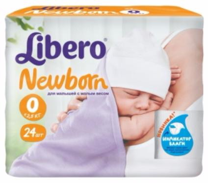 Подгузники Libero Newborn 2-5кг 24шт