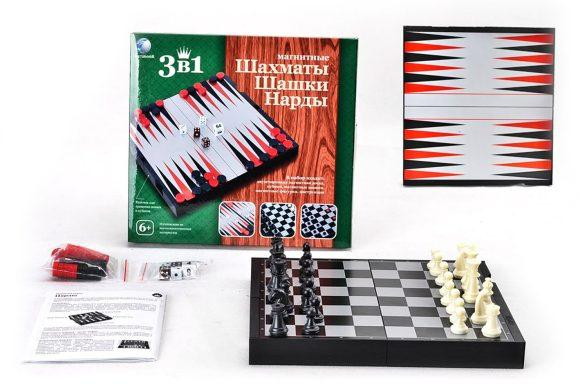 Настольная игра Наша Игрушка Шахматы, шашки, нарды магнитные 3 в 1 633014
