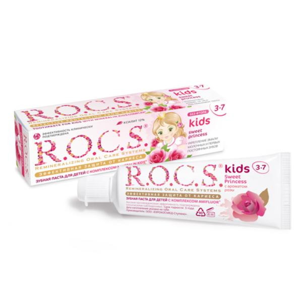 Зубная паста R.O.C.S. Sweet Princess с ароматом розы 45 гр. от 3 до 7 лет