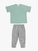 Костюм детский Amarobaby Jump футболка,брюки мятный/серый 104