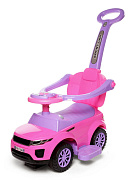 Детская каталка Baby Care Sport car с род-ой ручкой кожаное сиденье, рез-ые колеса Розовый (Pink)