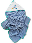 Детское полотенце для купания Uviton Little owl 90х90 см сине-серое