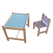 Детский набор мебели Nika Малыш-2 (стол+стул) столешн.синяя+Утки син