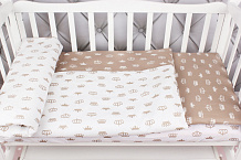 Комплект в кроватку AmaroBaby Baby Boom 3 предмета короны/коричневый