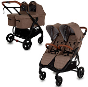 Детская коляска для двойни Valco baby Snap Duo Trend 2 в 1 Коричневый (Cappuccino)