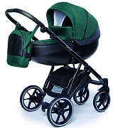 Детская коляска Peppy Zoom 2 в 1 07 Black экокожа/Зелёная ткань