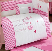 Детский комплект постельного белья Kidboo Lovely Birds 3 предмета Pink