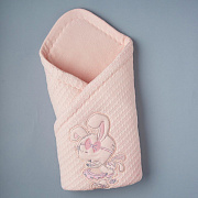 Конверт-одеяло на выписку вязаный весна-осень Little Star Лапочка Дочка персик/пудра