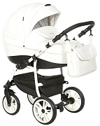 Детская коляска Indigo Special+F New 3 в 1 Is01 белая кожа