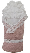 Одеяло-конверт вязанный Lappetti трикотажный, холлкон пыльная роза