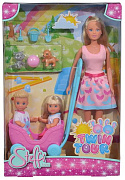 Детская кукла Simba Штеффи, Еви, Тимми с питомцами, набор Веселая прогулка 5733229