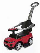 Детская каталка Baby Care Sport car с род-ой ручкой кожаное сиденье, рез-ые колеса Красный (Red)