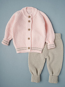 Костюм Little Star Версал кофточка и штаны 80033 розовый-жемчужный/серый 62