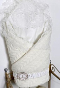 Одеяло-конверт вязанный Lappetti трикотажный, холлкон кремовый