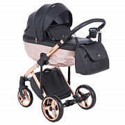 Детская коляска Adamex Chantal Star Collection 3 в 1 STAR101 черный+розовый