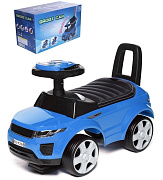 Детская каталка Baby Care Sport car кожаное сиденье, резиновые колеса Синий (Blue)