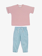 Костюм детский Amarobaby Jump футболка,брюки розовый/мятный 104