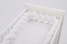 Защитный бампер-коса в детскую кроватку Lepre Velour 210 см белый
