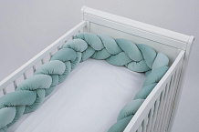 Защитный бампер-коса в детскую кроватку Lepre Velour 210 см мятный
