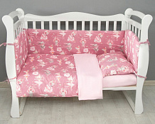 Комплект в кроватку AmaroBaby Baby Boom 3 предмета Нежный Танец, розовый (поплин)