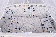 Комплект в кроватку AmaroBaby Baby Boom 3 предмета космос/белый
