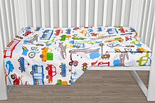 Комплект в кроватку AmaroBaby Baby Boom 3 предмета городской транспорт/поплин