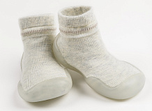 Ботиночки-носочки детские Amarobaby First Step с дышащей подошвой бежевый 24