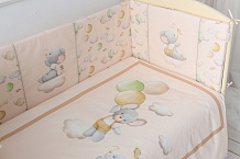 Комплект в детскую кроватку Lappetti Шарики для прямоугольной кроватки 6 предметов Карамельный