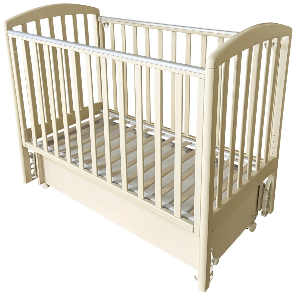 Детская кроватка Oliver Elsa Premium с универсальным маятником и ящиком Слоновая кость