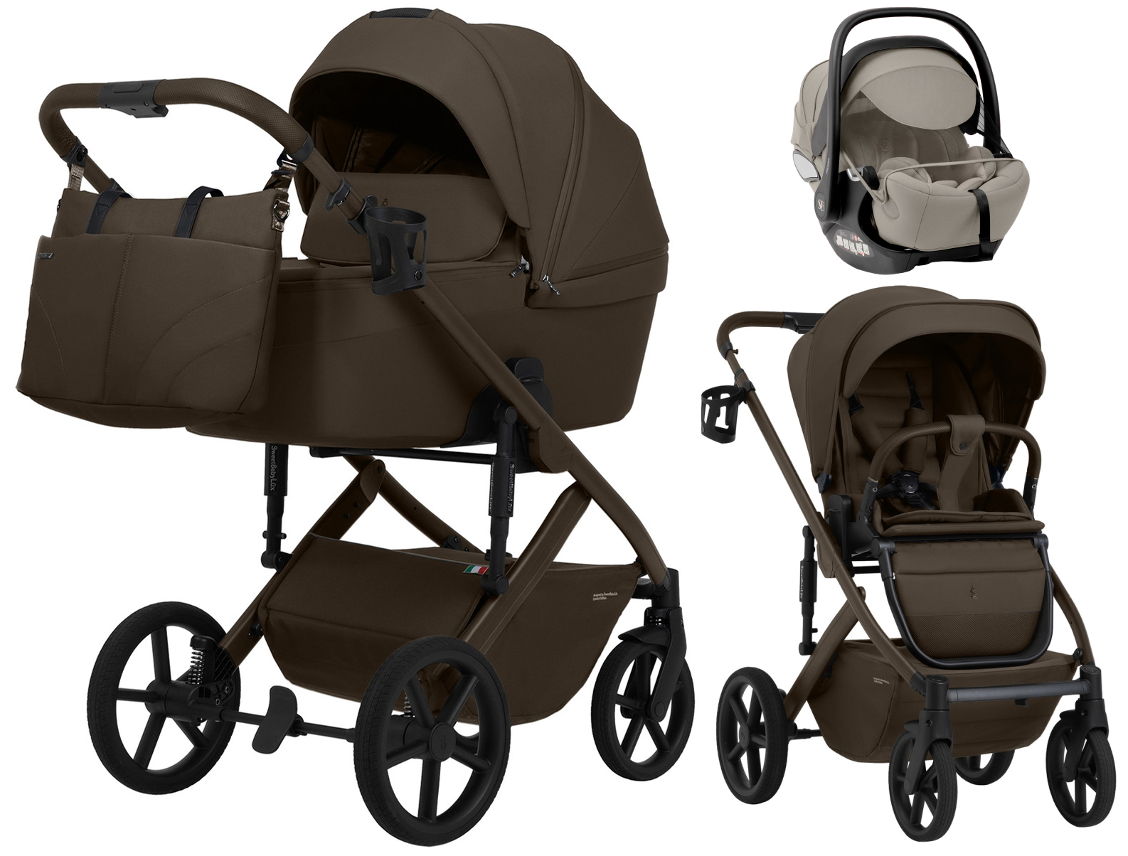 Коляска 3 в 1 Sweet Baby SBL Dolce + автокресло Premier Begie Dark Beige