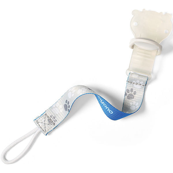 Держатель для пустышки BabyOno Ленточка 712 синий/следы