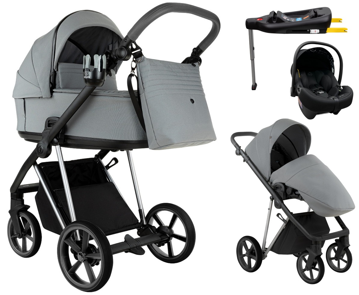 Детская коляска Roan Sol Vintage Luxury 2.0 4 в 1 с автокреслом Tutis Elo Lux EduSky Black и базой VIN 01/BT Blue Tea/Blue Tea/руч.Grey/к.Grey