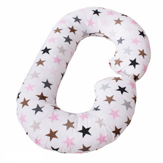Подушка для беременных Крошкин дом форма С Звезды 390х35 см розовый