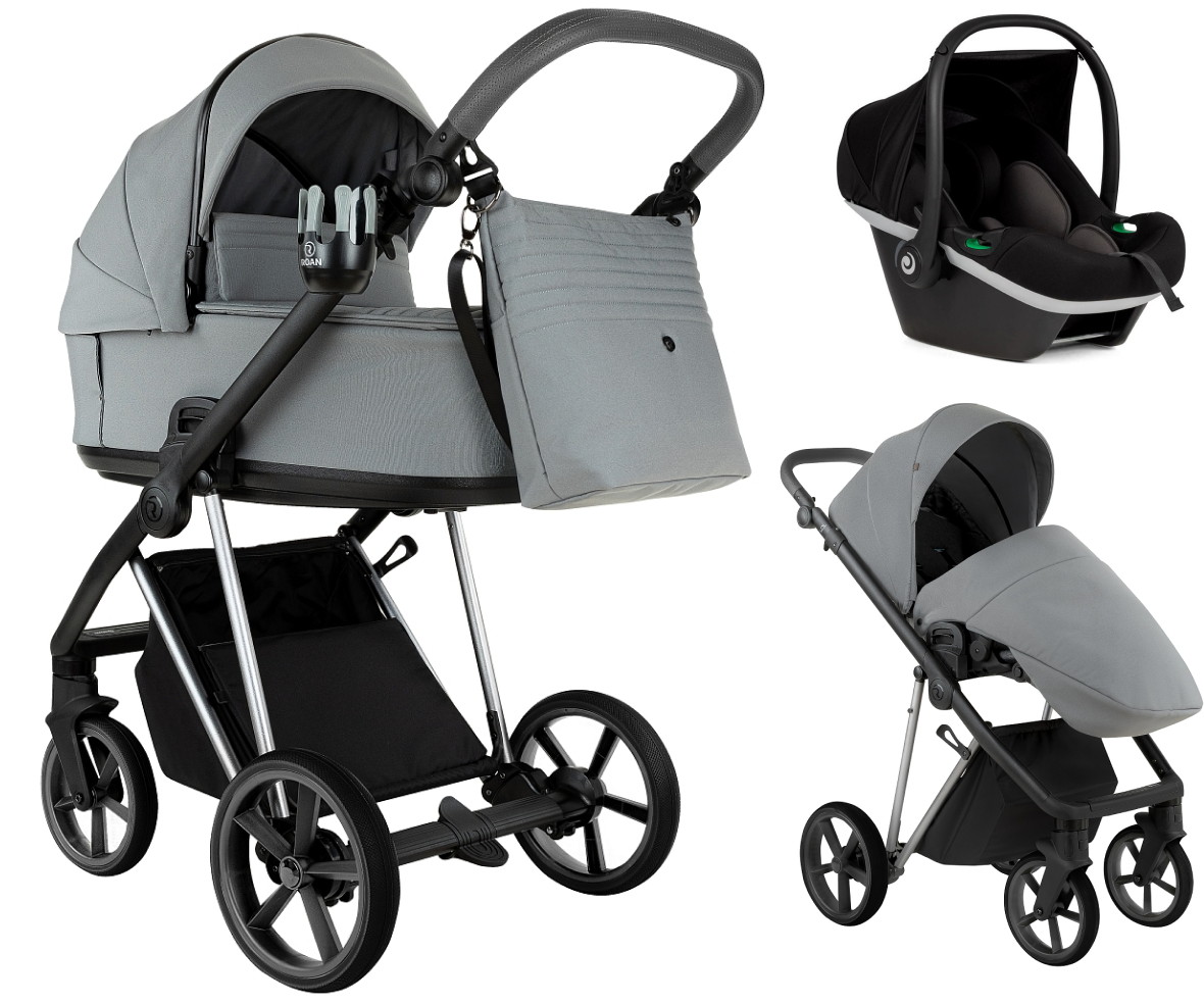 Детская коляска Roan Sol Vintage Luxury 2.0 3 в 1 с автокреслом Tutis Elo Black VIN 01/BT Blue Tea/Blue Tea/руч.Grey/к.Grey