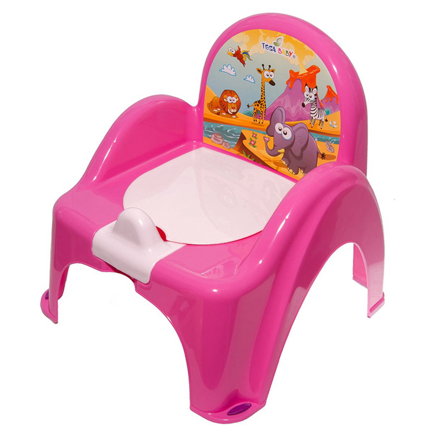Детский горшок-стульчик Tega Baby Safari (Сафари) антискользящий SF-010-127 розовый