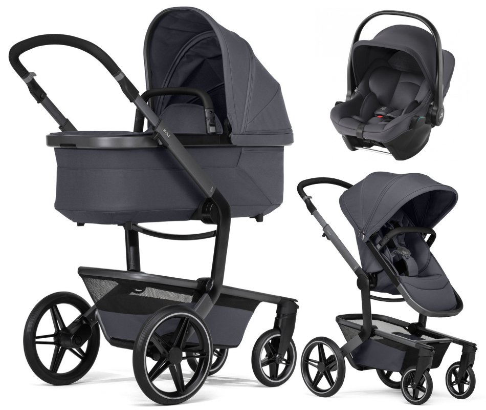 Детская коляска 3 в 1 Joolz Day 5 и автокресло Baby-Safe Core Midnight Grey2 без адаптеров Stone Grey
