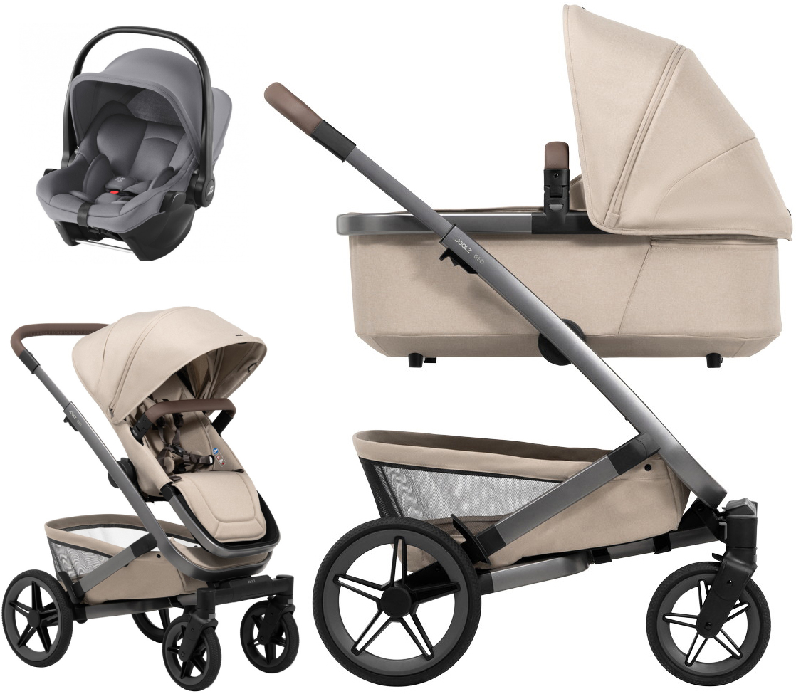 Детская коляска 3 в 1 Joolz Geo5 и автокресло Baby-Safe Core Frost Grey без адаптеров Sandy Taupe