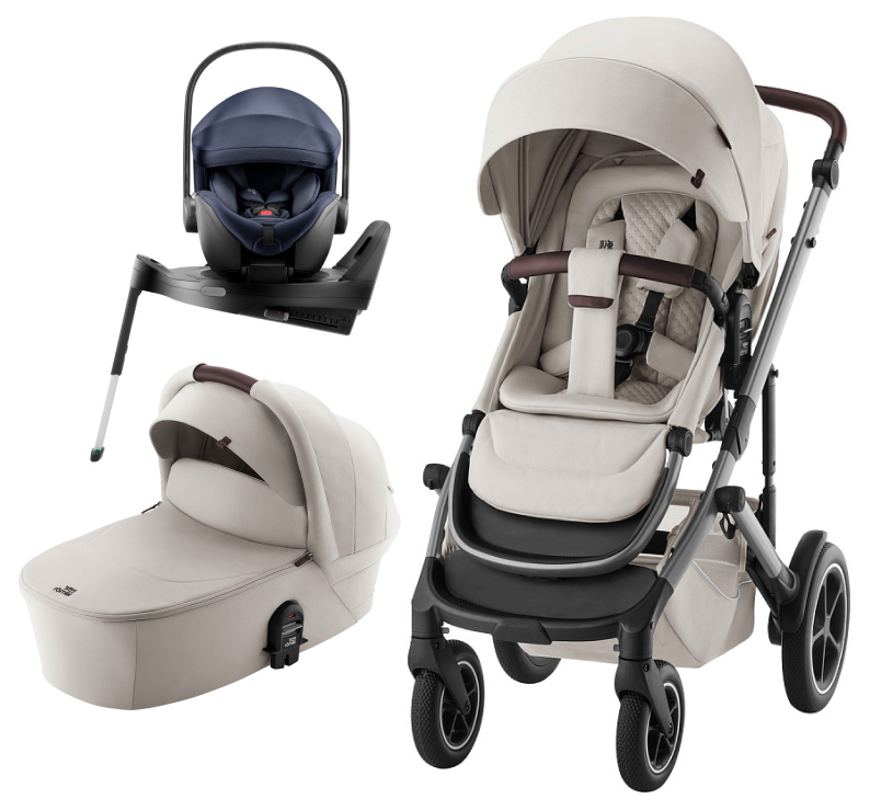 Коляска 3 в 1 Britax Roemer Smile 5Z LUX и автокресло Baby-Safe PRO Style Night Blue + Vario Base 5Z Soft Taupe