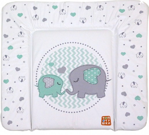 Пеленальный матрасик Топотушки Слоники бирюза 80х71 см