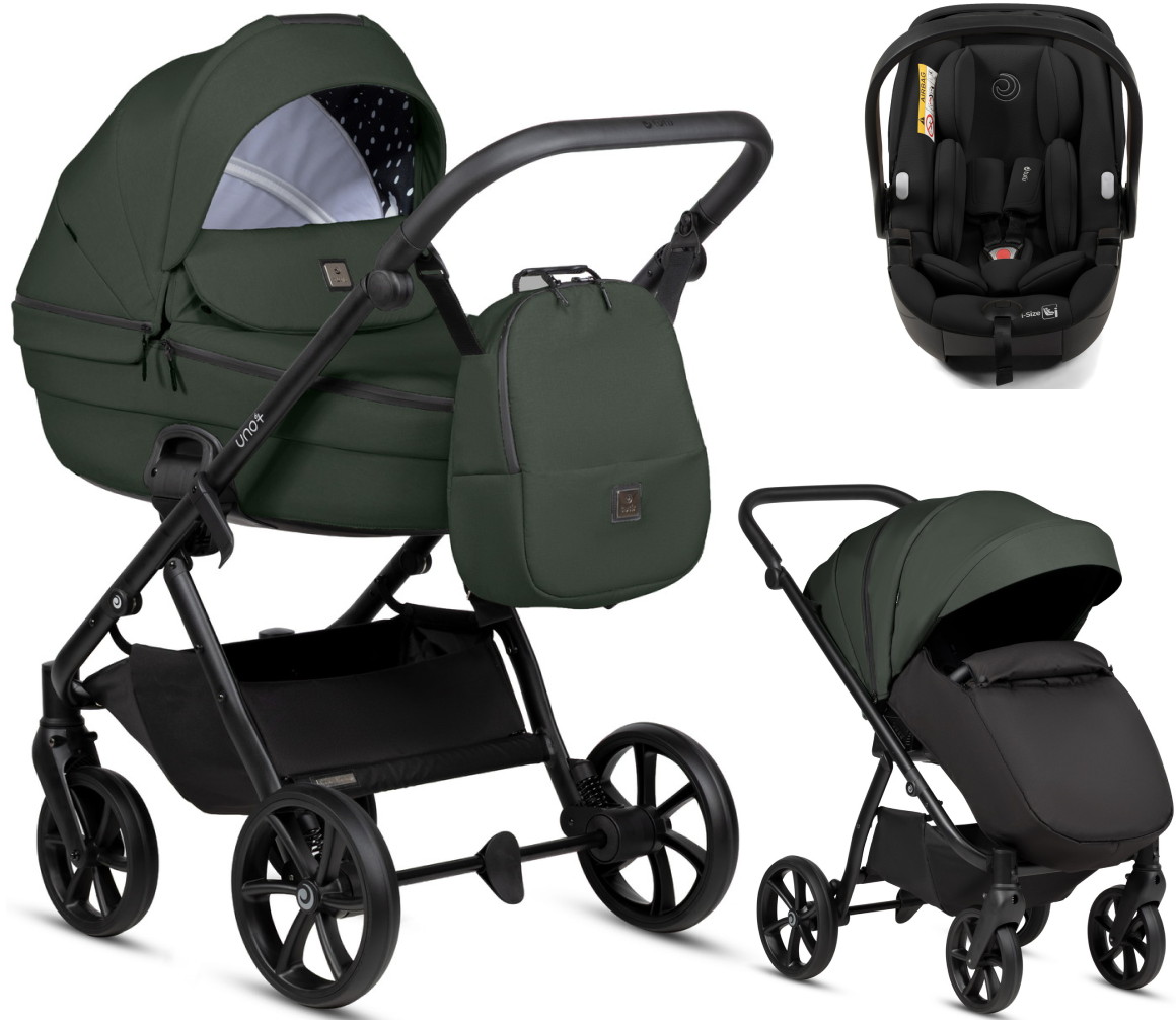 Детская коляска Tutis Uno 6 Plus Essential collection 3 в 1 с автокреслом Beno Black 1602144 Pistaccio с сумкой