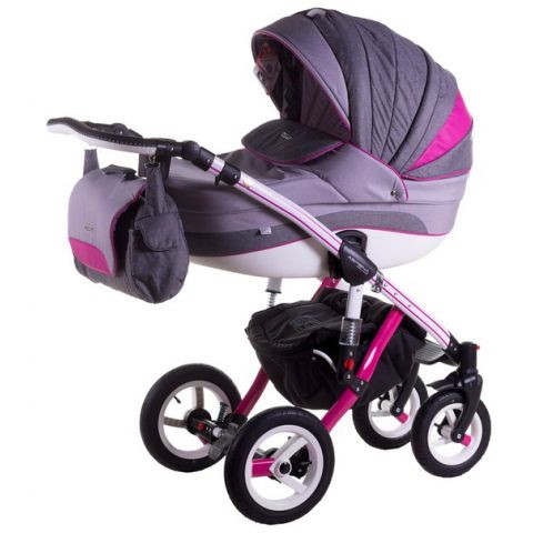 Детская коляска Adamex Aspena Grand Prix 2 в 1 (PINK-WHITE GP)