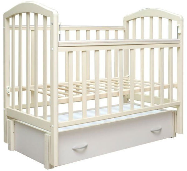 Детская кроватка Антел Алита-6 (маятник продольный с ящиком) 120x60 см Кроватка детская Алита 6 маятн.прод.ящ.слоновая кость 